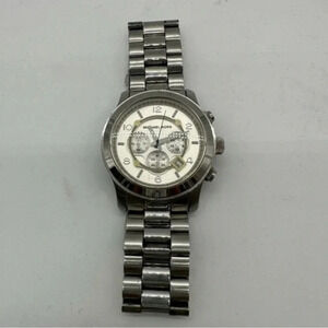 MICHAEL KORS Womens MK8096 Silver Stainless Steel Round Dial Analog